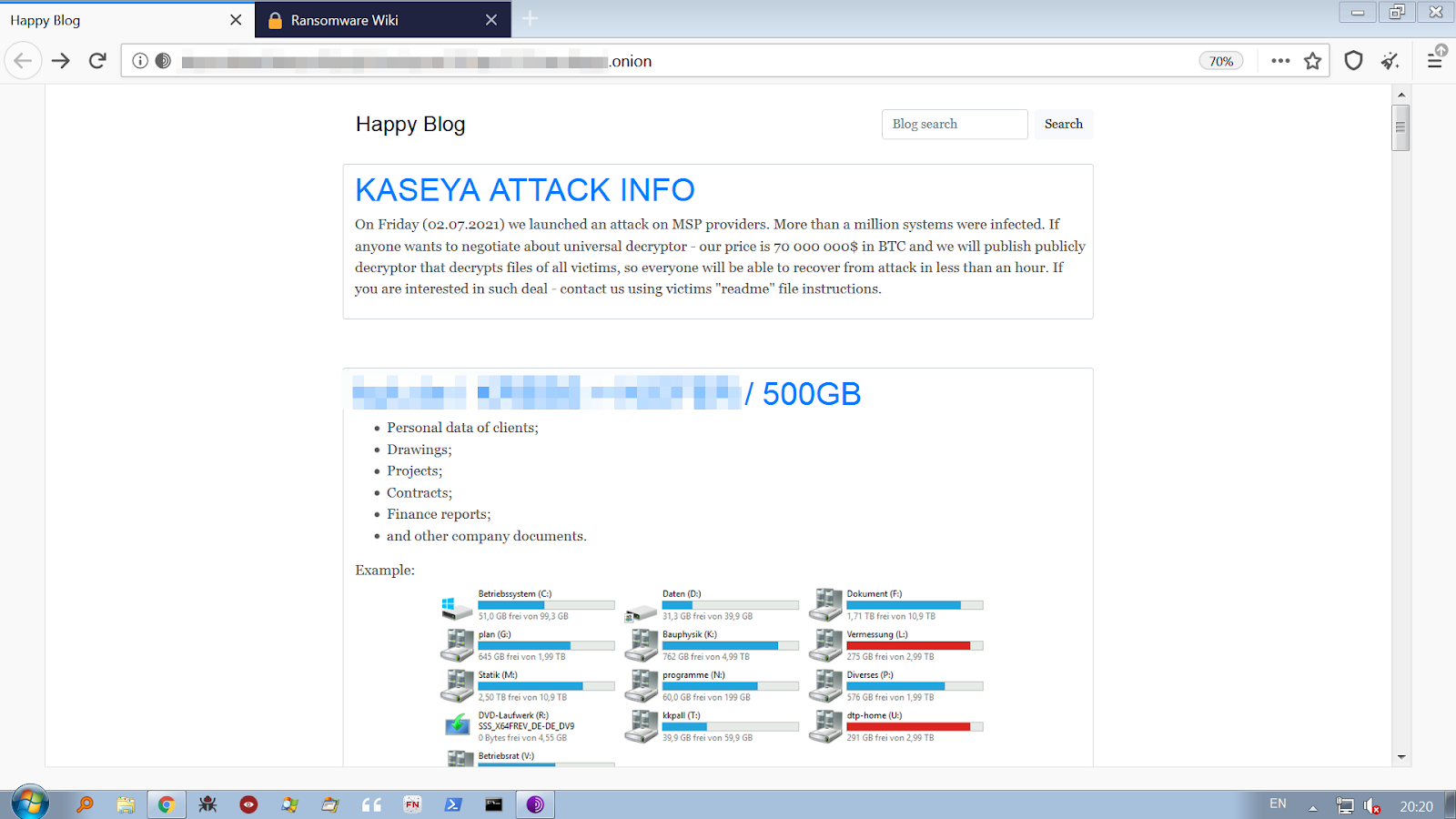 REvilのWebサイトのスクリーンショット